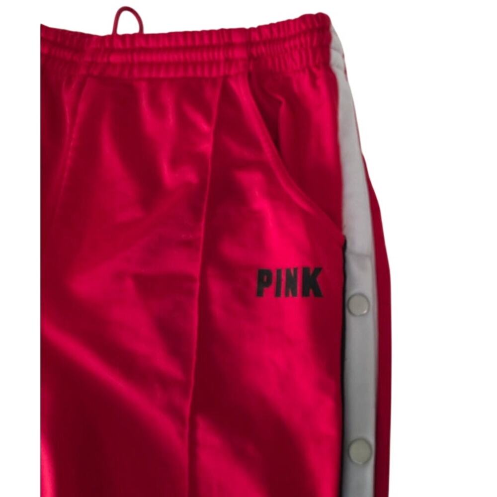 Pink Victoria's Secret Red White Break-Away Track Pants Large Sweatpants Wide